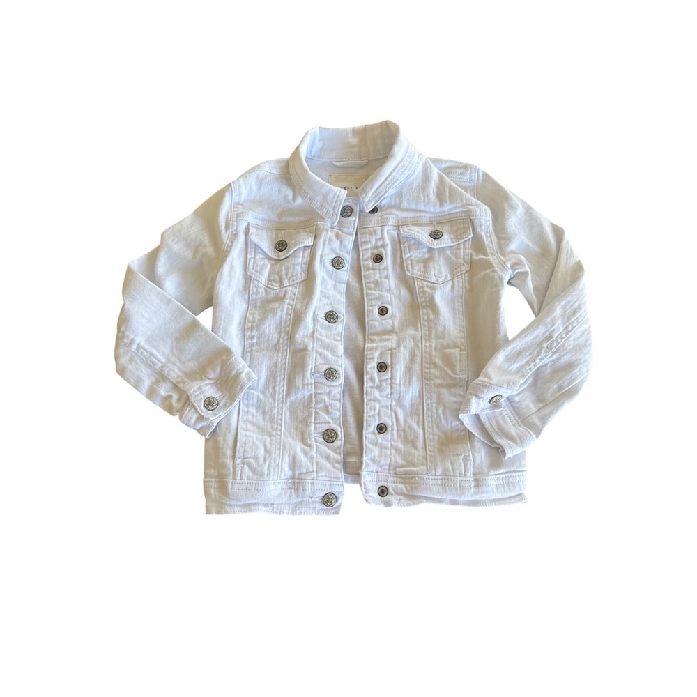 Copper Key White Denim Trucker‎ Jacket Girls Size 6 Stretch Cotton F94BC300X